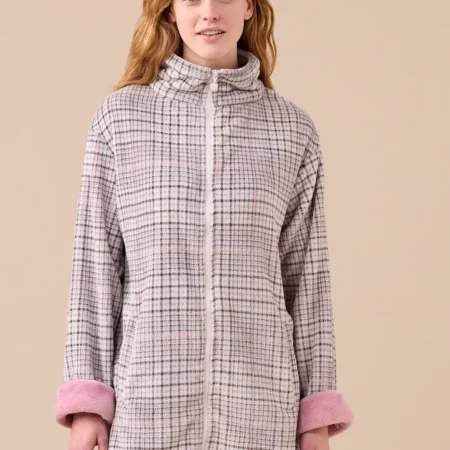 Vestaglia donna invernale in coral articolo principe di Galles Noรฌdinotte