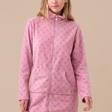 Vestaglia donna in micropile con zip articolo cuore Noi di notte