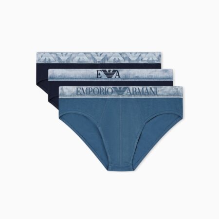 Pack 3 slip in jersey organico shiny logoband ASV Emporio Armani