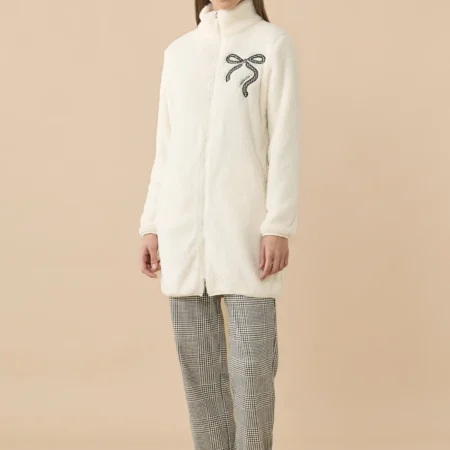Vestaglia donna invernale in eco pelliccia Pied de Poule NoiDiNotte